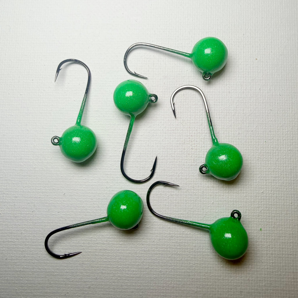 Round Head GEM Jigs (6-Pack) | UV & Glow Fishing Jigs