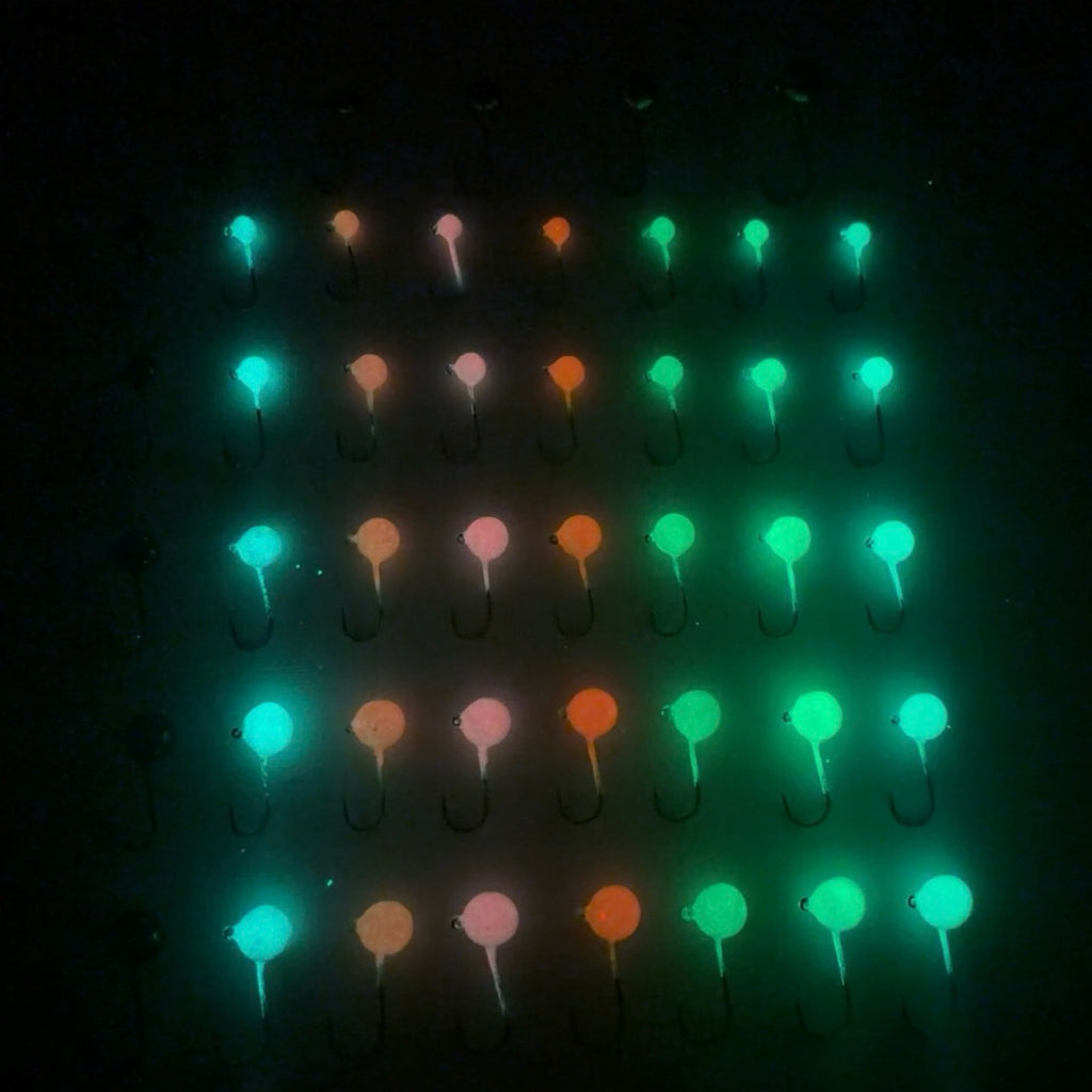 Round Head GEM Jigs (6-Pack) | UV & Glow Fishing Jigs