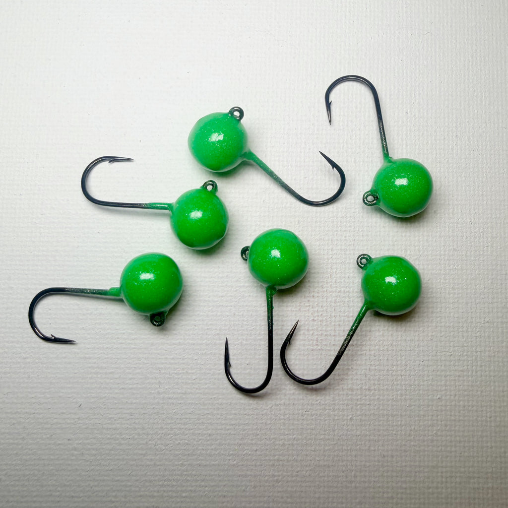 Round Head GEM Jigs (6-Pack) | UV & Glow Fishing Jigs