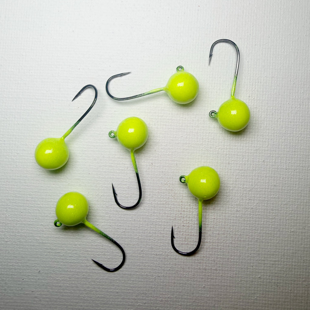 Round Head GEM Jigs (6-Pack) | UV & Glow Fishing Jigs