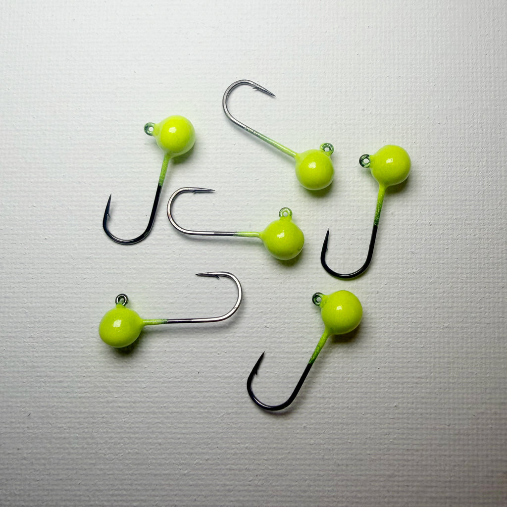 Round Head GEM Jigs (6-Pack) | UV & Glow Fishing Jigs