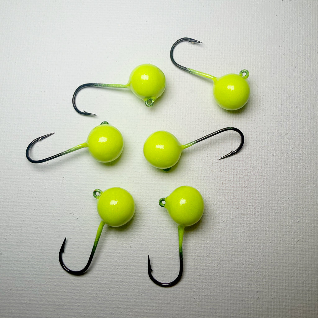 Round Head GEM Jigs (6-Pack) | UV & Glow Fishing Jigs