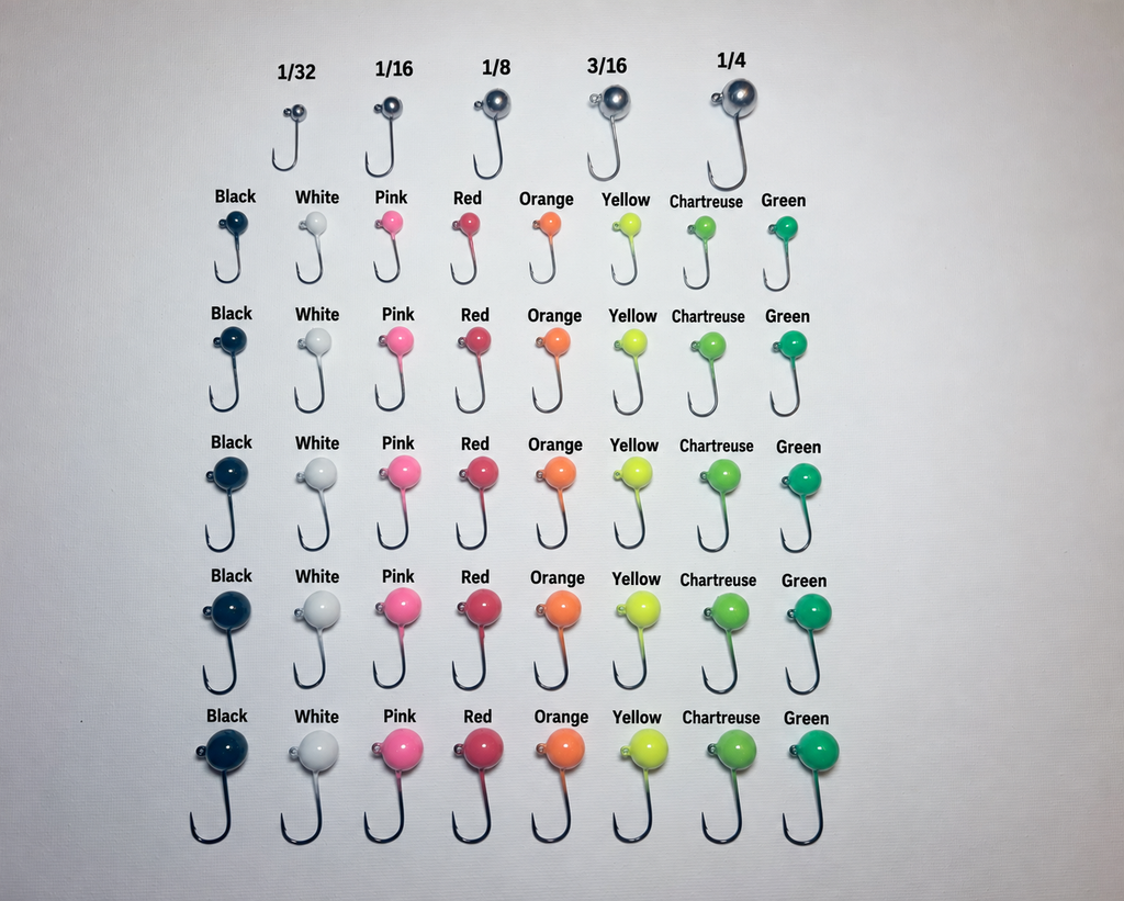 Round Head GEM Jigs (6-Pack) | UV & Glow Fishing Jigs