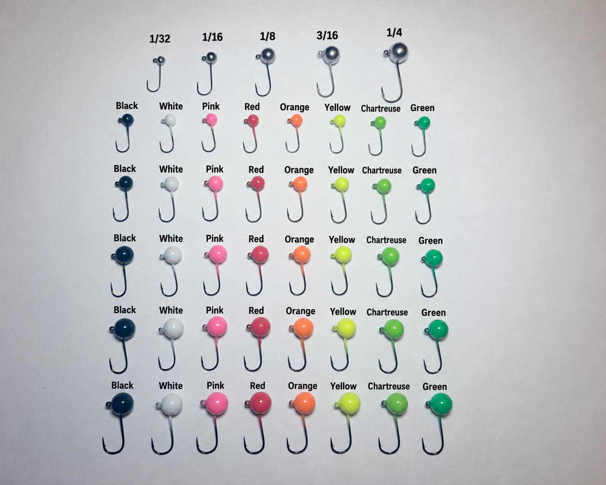 Round Head GEM Jigs (6-Pack) | UV & Glow Fishing Jigs